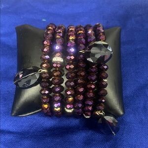 Purple Faceted  stack Bracelet - Women Jewelry